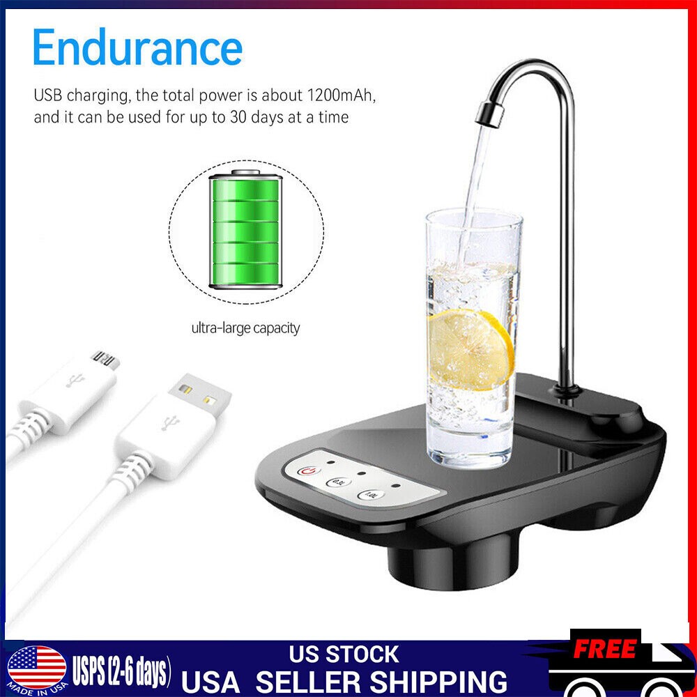5 Gallon Water Bottle Switch Pump Electric Automatic Universal Jug Dispenser USB