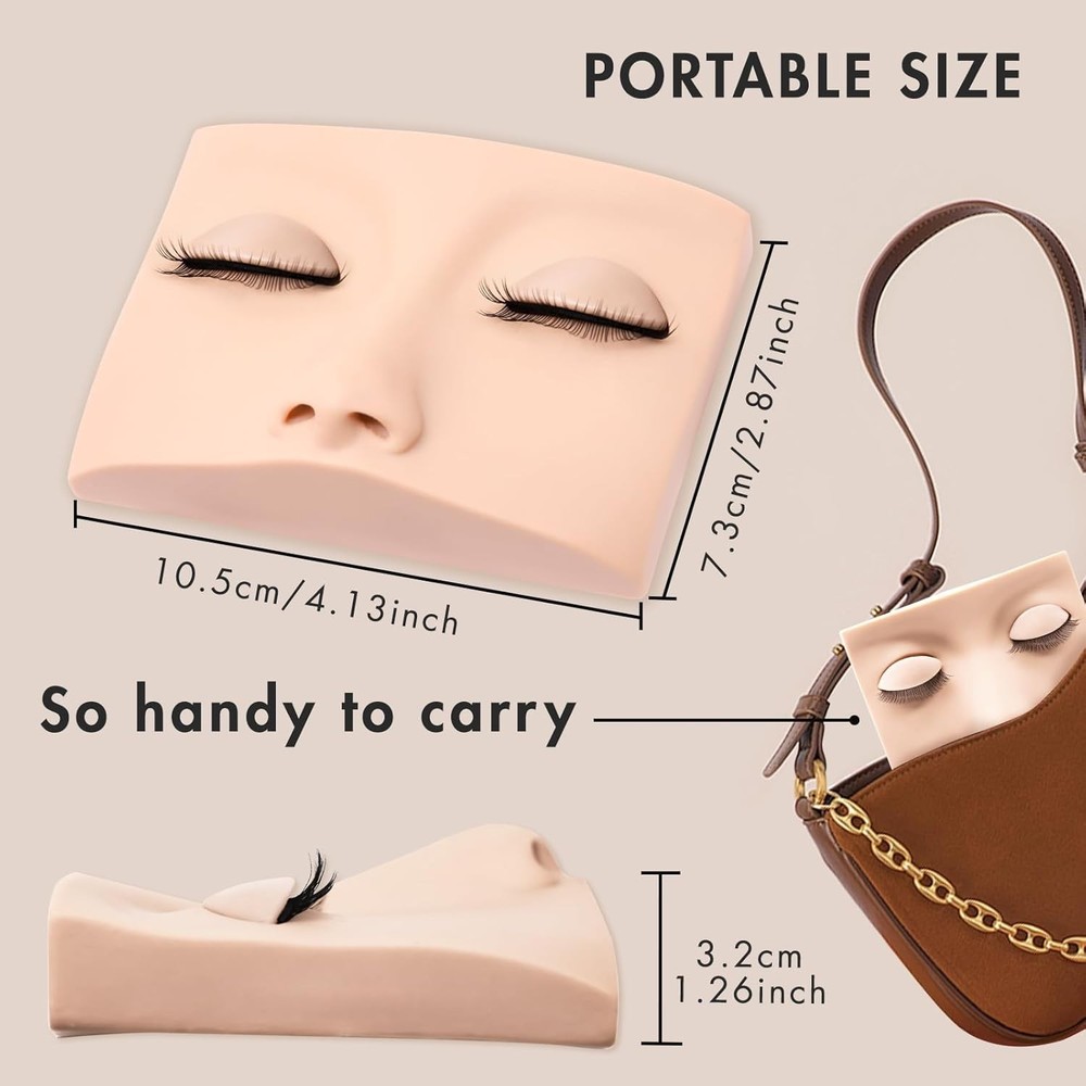 Double Layer Lash Mannequin Head with 2 Layers Portable Kit