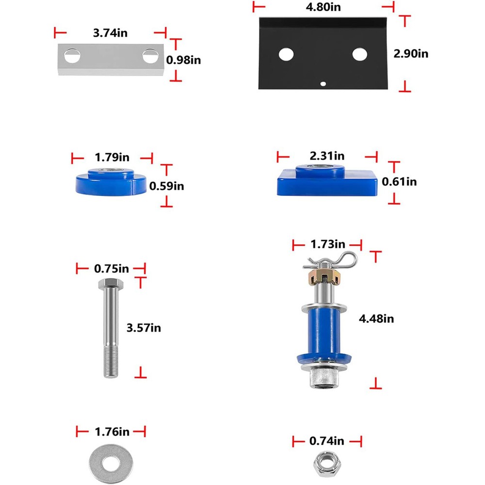 Engine Hood Hinge Pivot Bushing & Mounting Bolt Set Kits For Peterbilt 378 379
