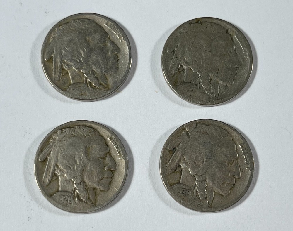 Errors 1925 & 1926 Obv & 1925D & 1936 Obv & Rev Buffalo 5C (#20720)  Rim issues