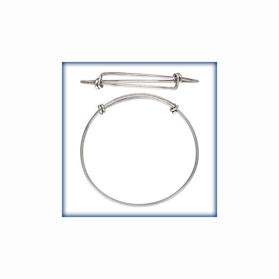 Wholesale Expandable Wire Bangle Bracelet. Adjustable Sterling Silver for DIY