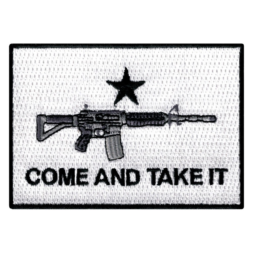 COME TAKE IT FLAG GUN PATCH iron-on embroidered RIFLE SUPPORT 2nd AMENDMENT
