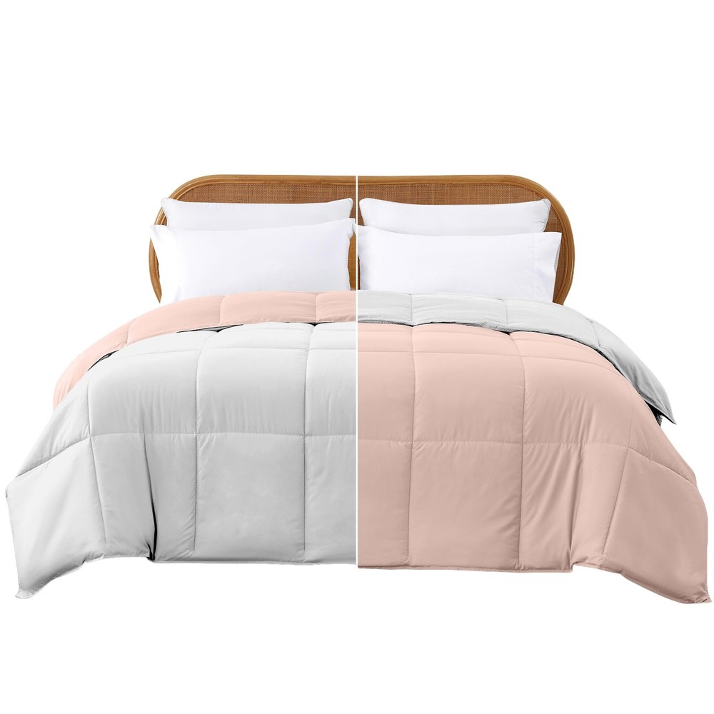 Modern Threads Down Alternative Reversible Comforter Blush/White Twin