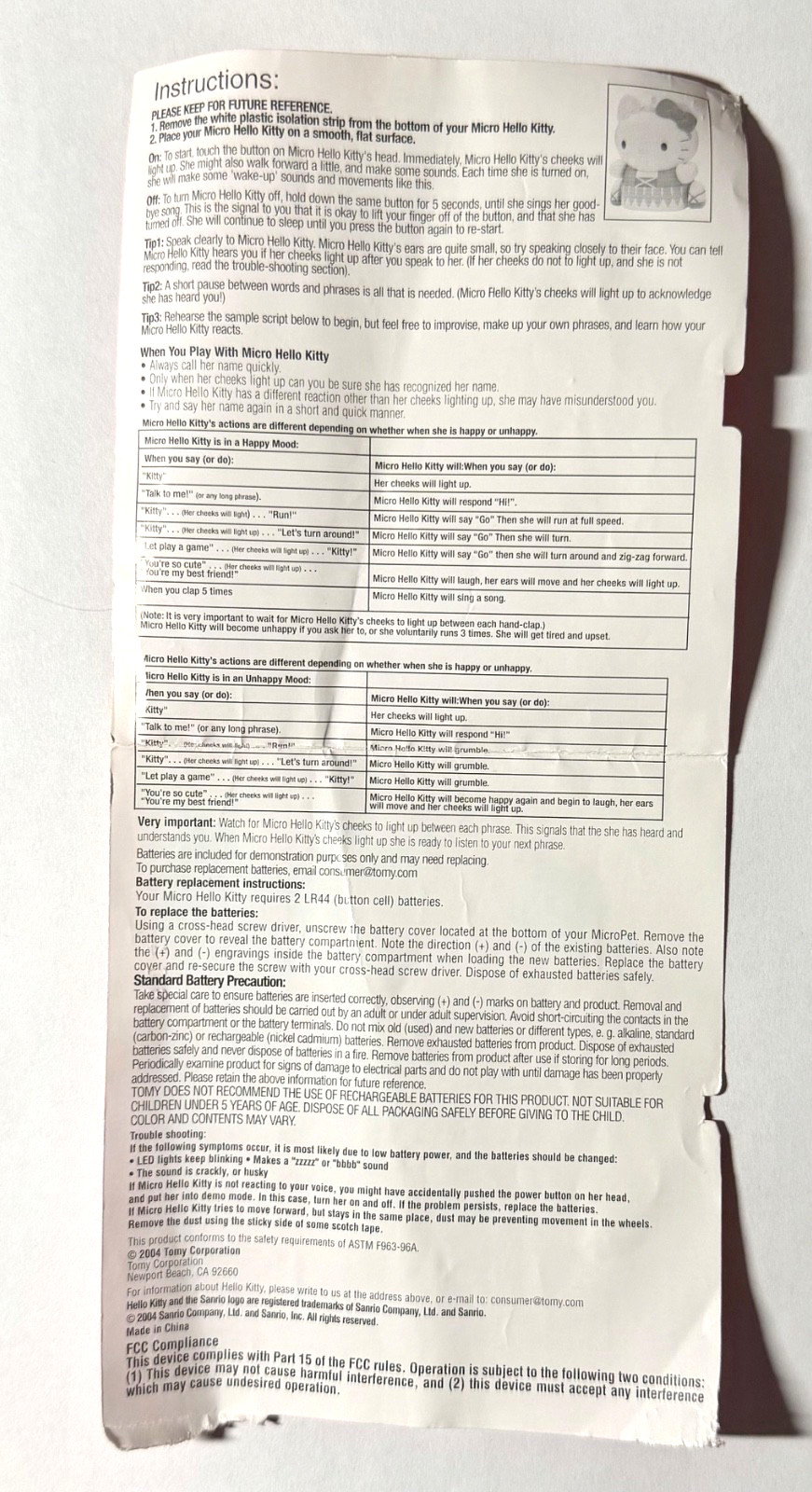 Tomy Micropet collab w/Sanrio Hello Kitty , "Ballerina", 30th Anniversary, 2004
