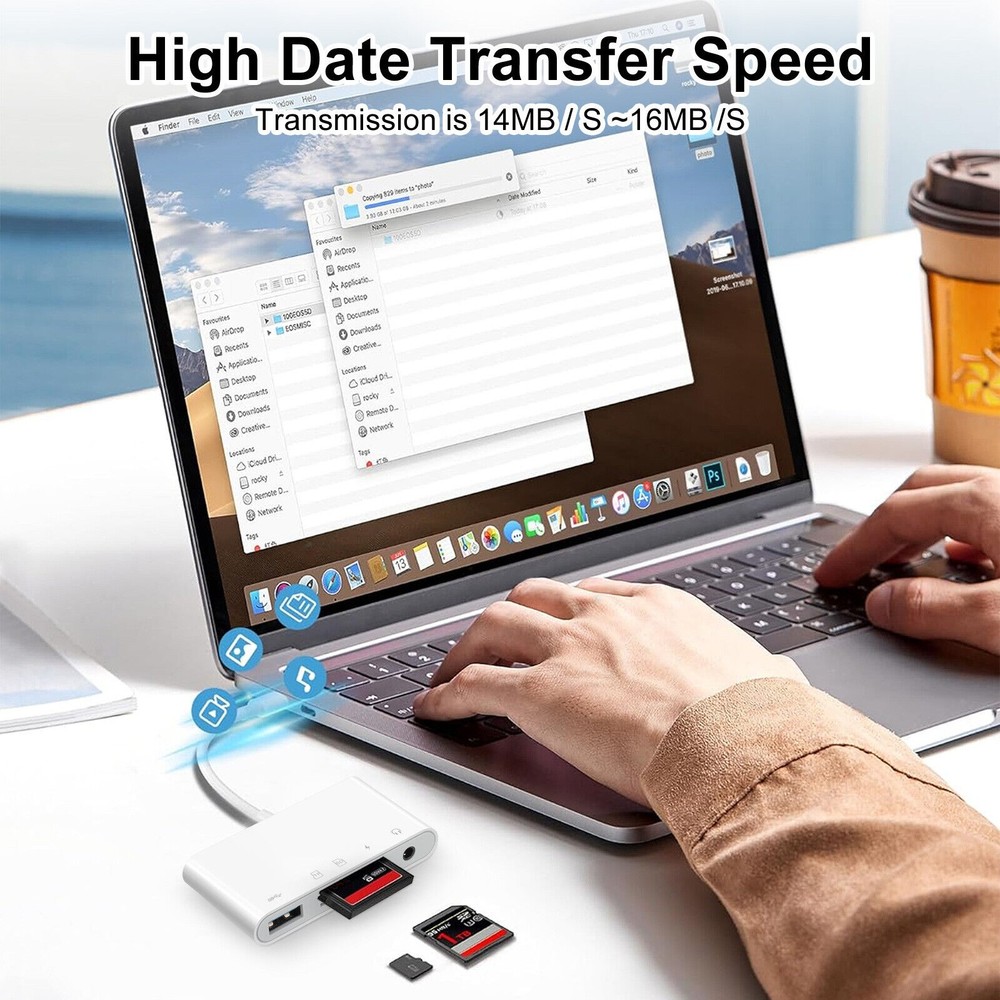 5-IN-1 USB-C/Type C Memory Card Reader Hub Adapter for Micro SD SDXC CF SDHC