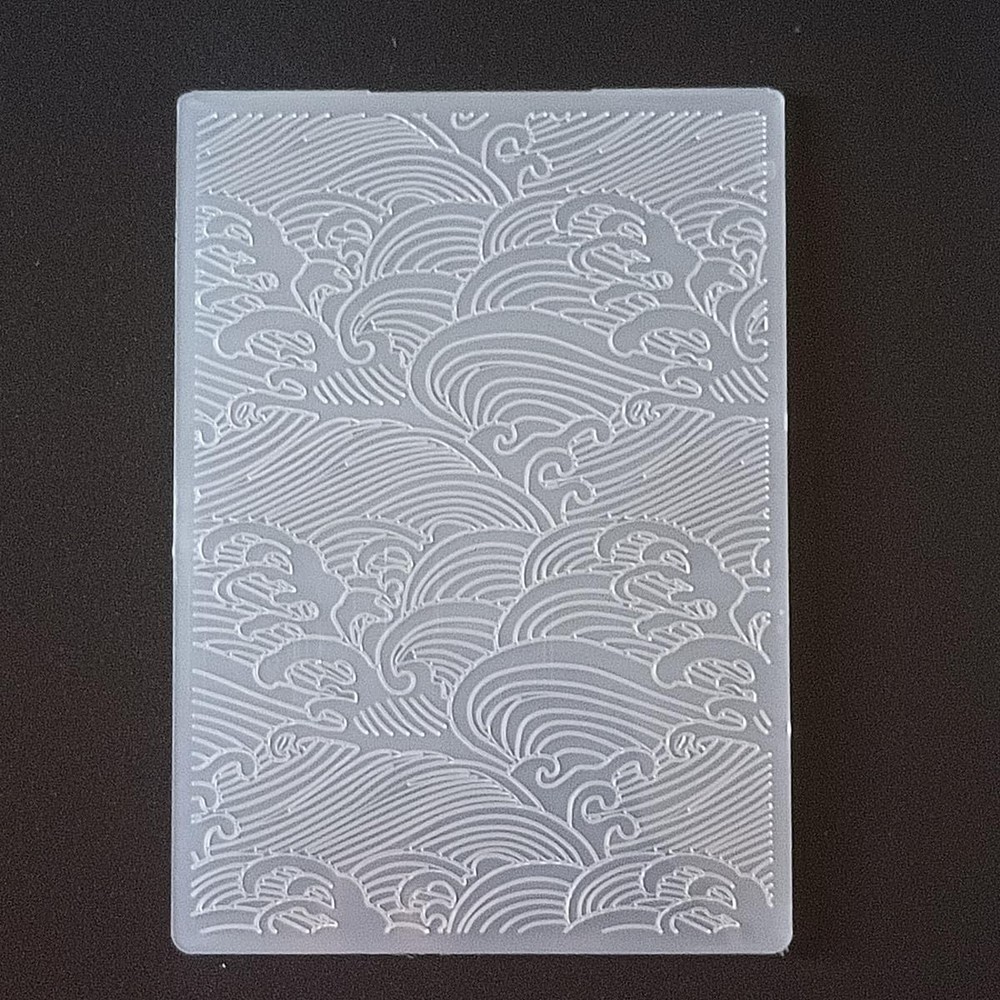 Surging Waves Textured Impressions A6 Size 3D Plastic Embossing Folders for C...