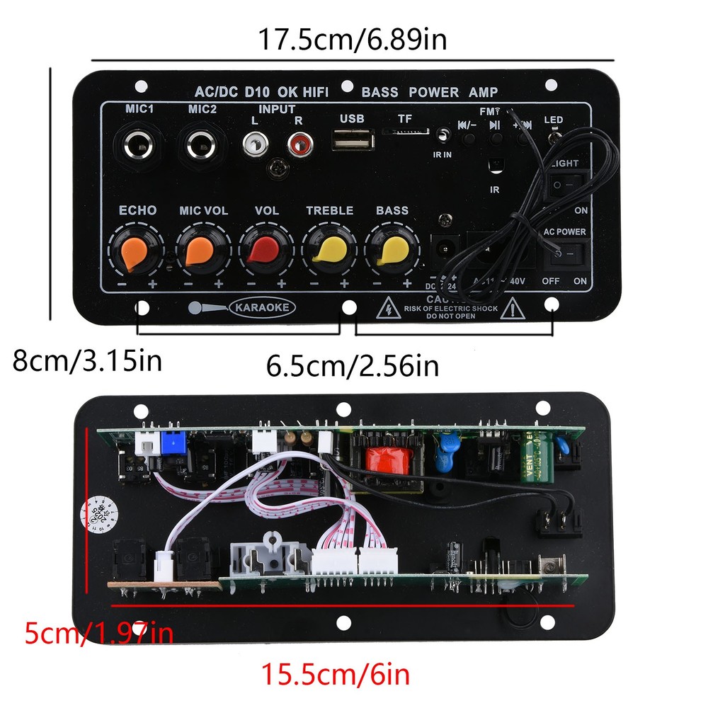 Amplifier Board Bluetooth/3.5mm RCA/U disk/TF/MIC Versatile Audio Equipment