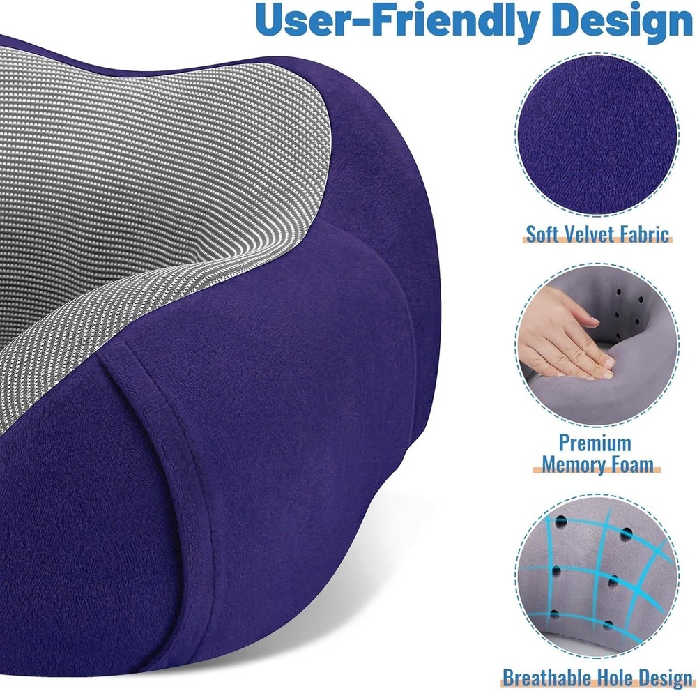CloudBliss Travel Pillow Premium Memory Foam, Comfortable Supportive Neck