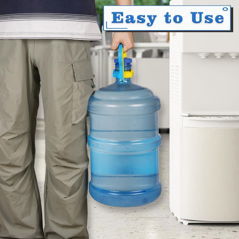 2 Pack 5 Gallon Water Bottle Handle, Stable Ergonomic Jug Blue