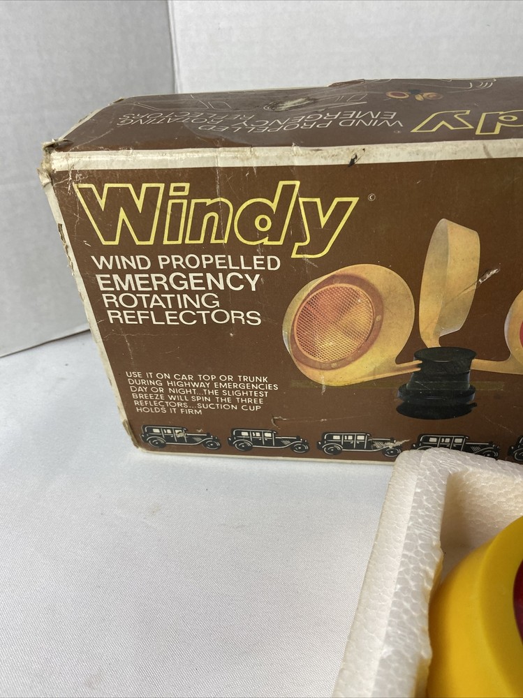 Vintage Windy Wind Propelled emergency rotating reflectors
