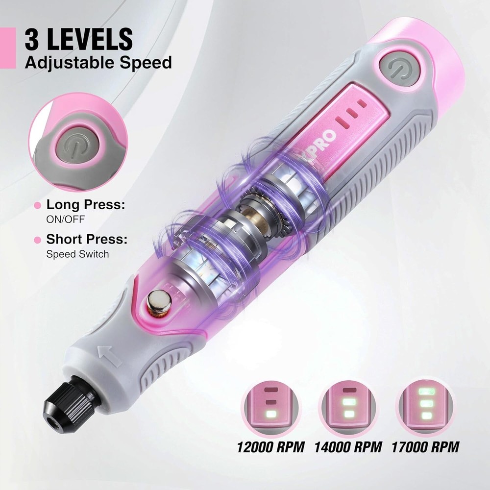 WORKPRO Cordless Rechargeable Rotary Tool Kit 71PC Accessories 3 Variable Speeds