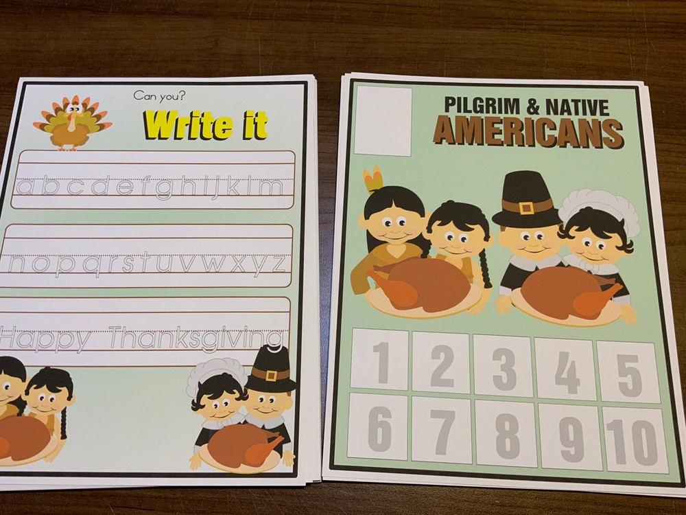 PIlgrams & Native Americans - THEMED Learning Activities Package- LAMINATED