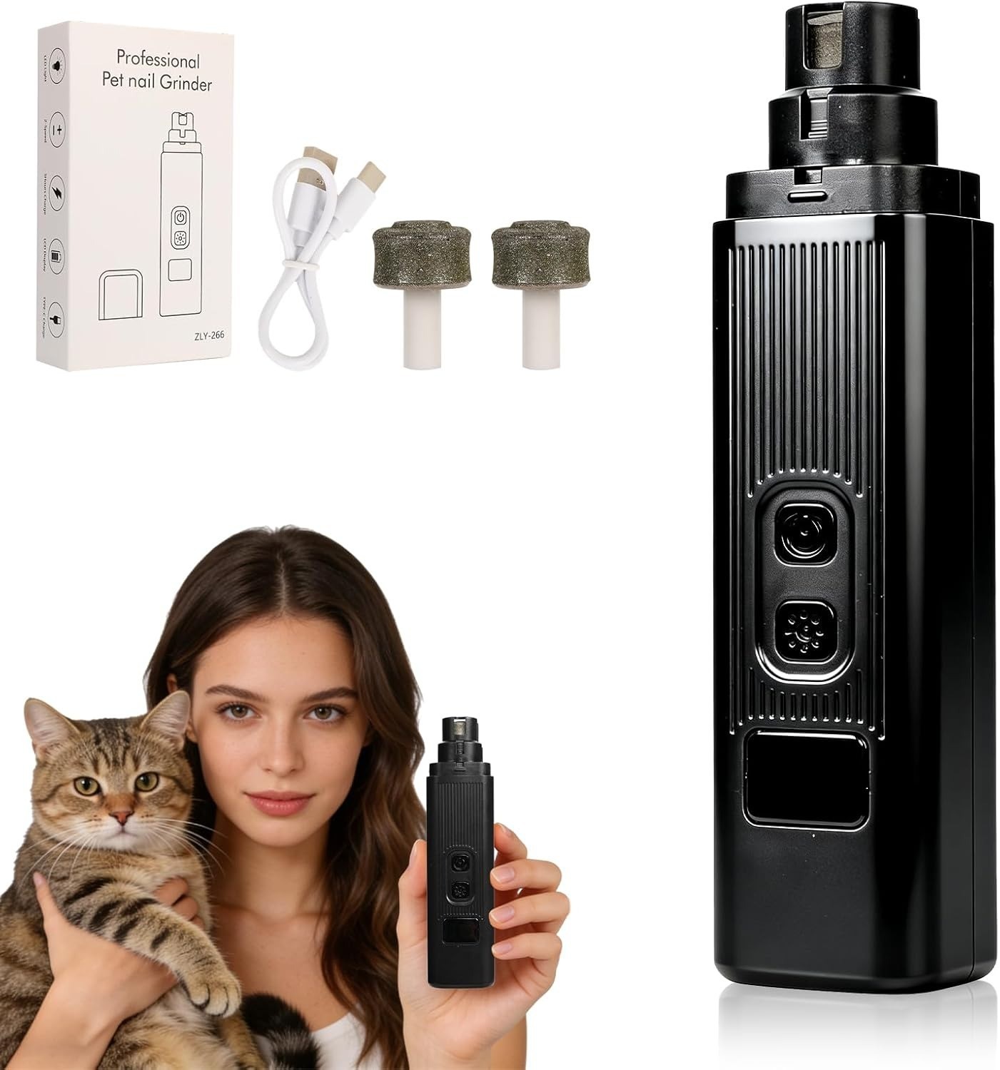 Upgraded Silent Groom Pro Nail Grinder Heusom Silent Grind Pro for Dogs Nail NEW