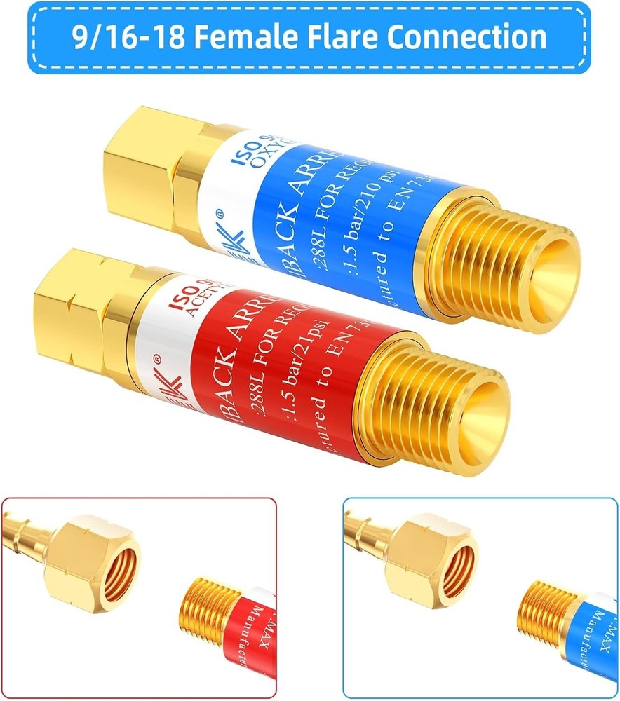 Copper Finish Flashback Arrestors with Durable Brass Construction Included