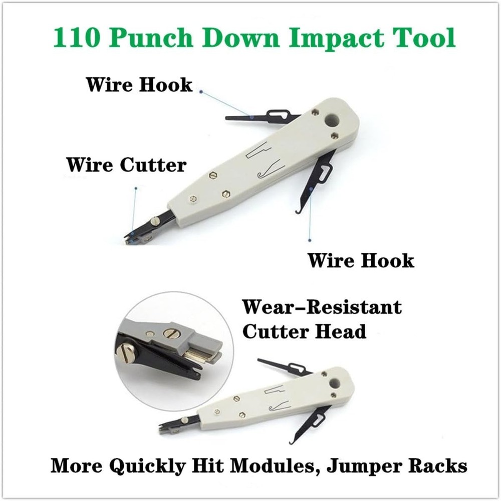Network Tool Kit for Cat5e Cat6 Ethernet Crimper Tester Punch Down Professional