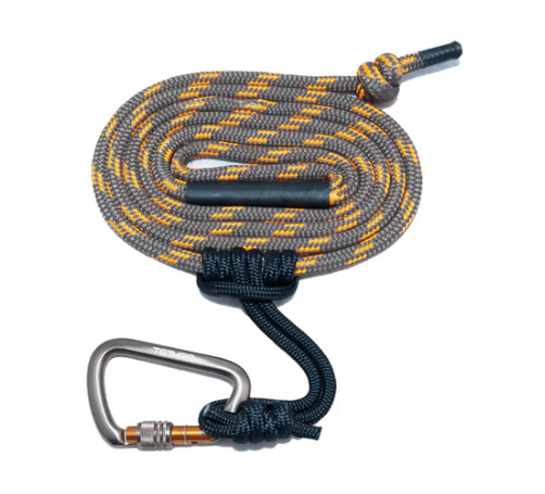 Tethrd Tree Tether Kit 11mm Rope with 1 Carabiner with Prusik Knot Double Braid