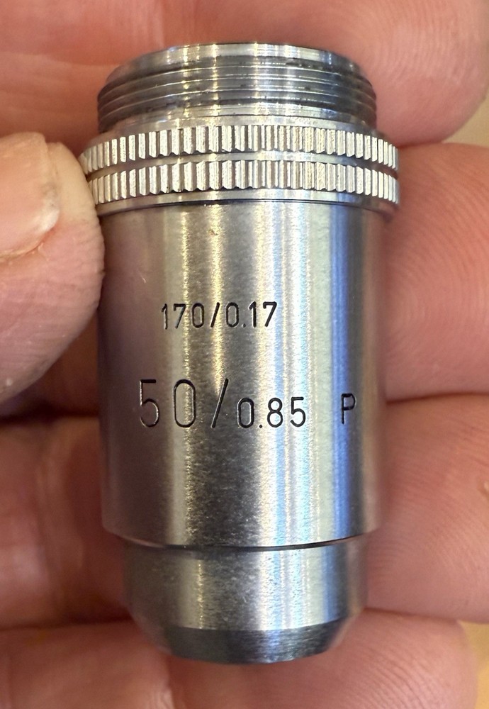 Leitz Wetzlar Germany Microscope Pol 50X 50/0.85 170/0.17 Microscope Objective