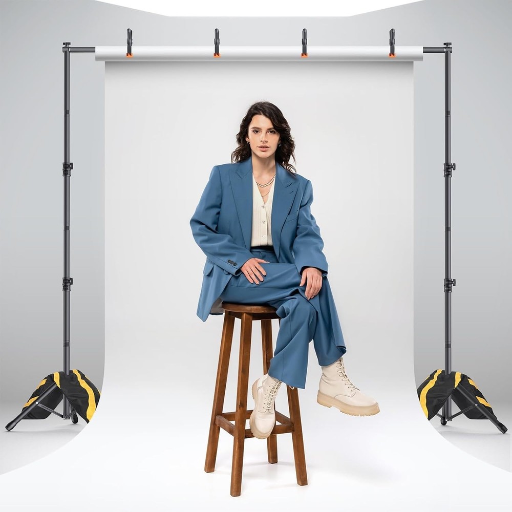 Backdrop Stand Kit - 6 Widths, 10x7.5ft Adjustable Background Stand for Parti...
