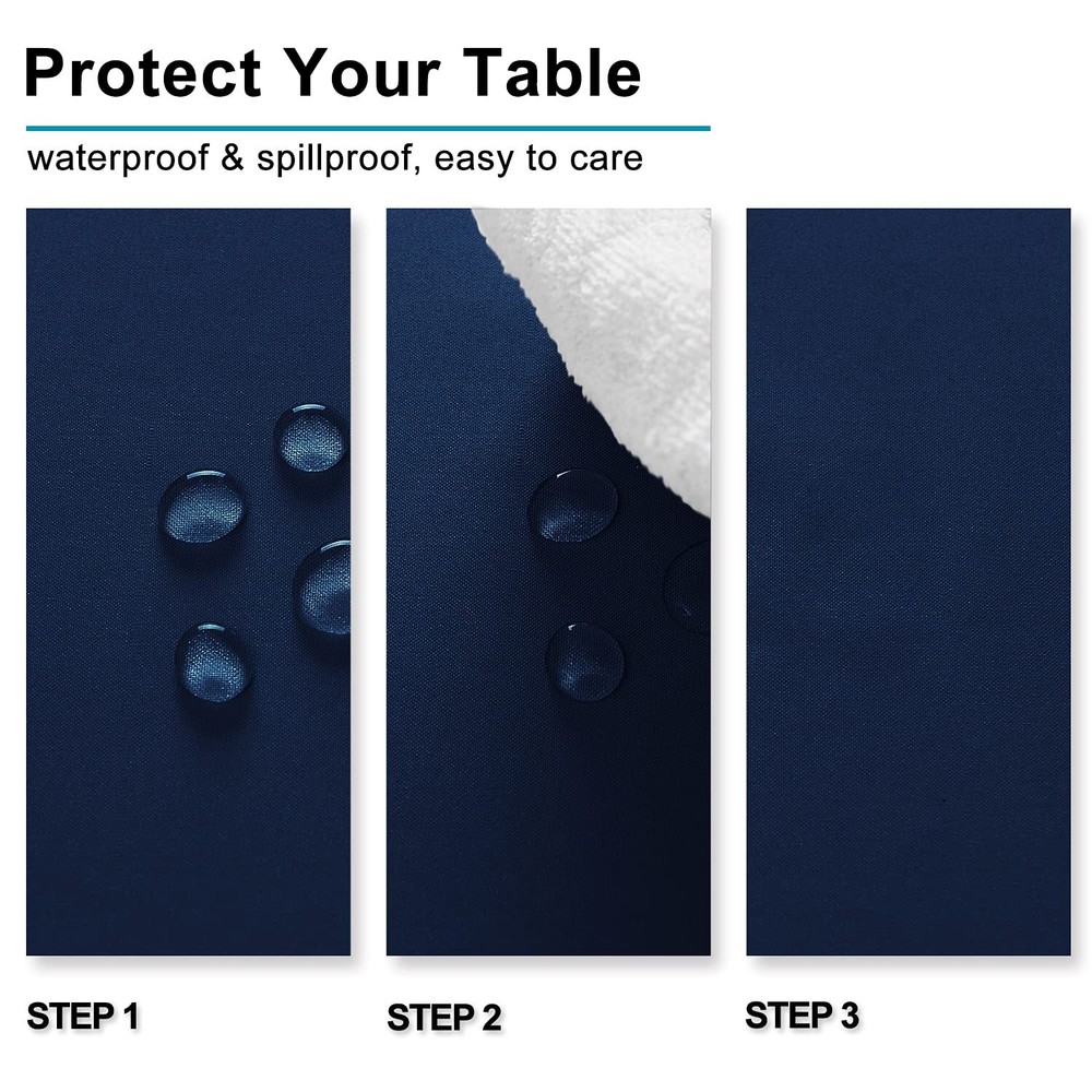 2 Pieces Square Tablecloth - Waterproof Washable Polyester Table Cloth for Di...