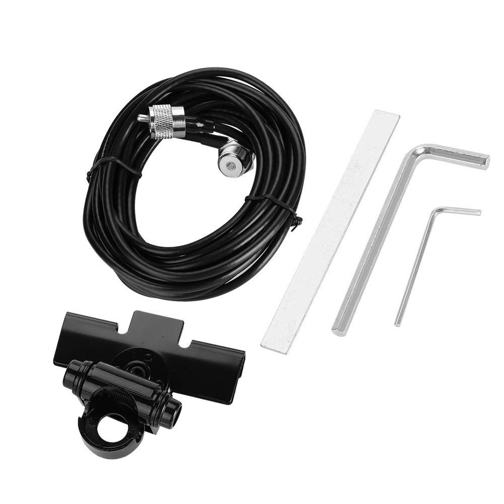 Black Antenna Mount Bracket with No Drill Installation and Adjustable Flexibi...