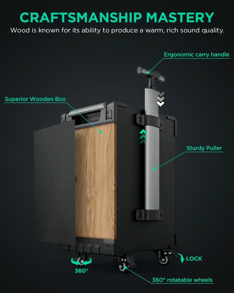 Karaoke Machine - Bluetooth Speaker with Wireless Microphone