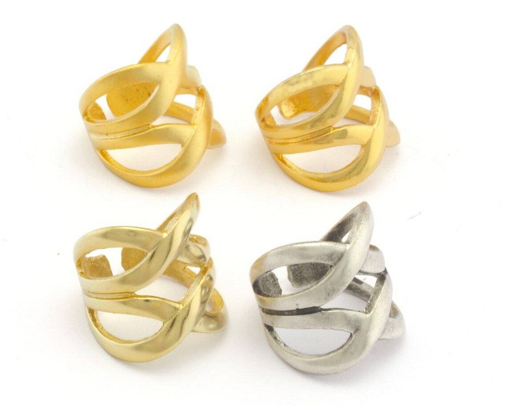 Statement Ring Adjustable Infinity Raw Brass,Silver,Gold 8US inner size 3253