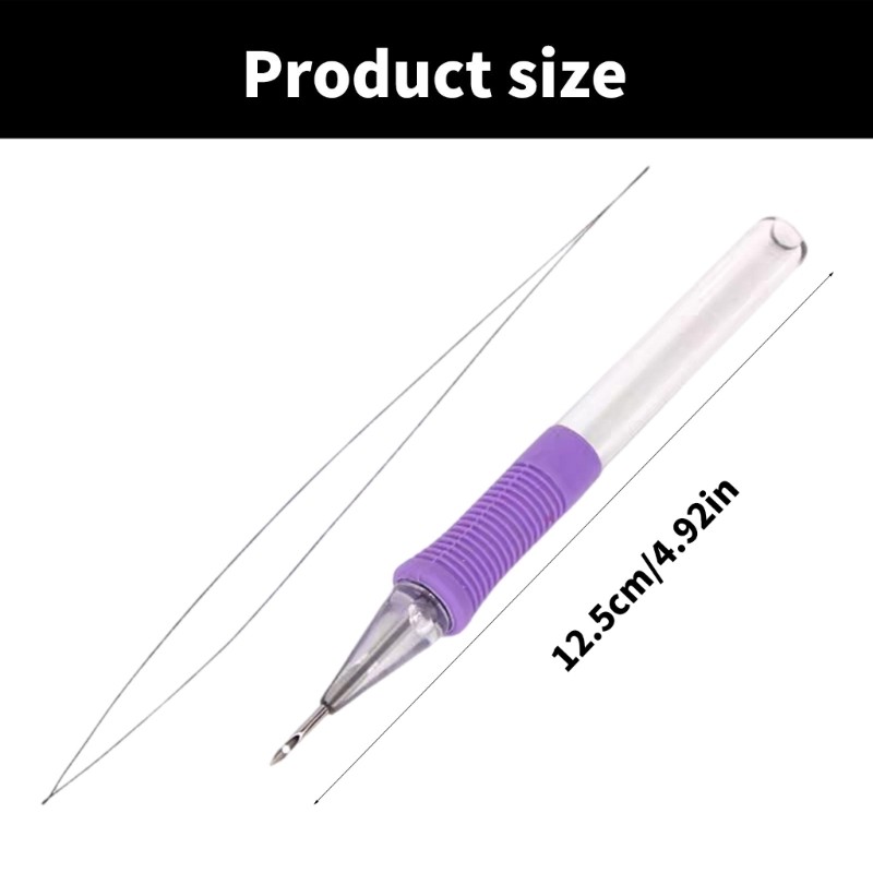 5Pcs Punching Needle Embroidery Pen with Threader Beginner Punching Needle Tool