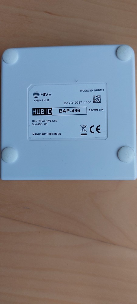 HIVE control unit hub for smart home automation