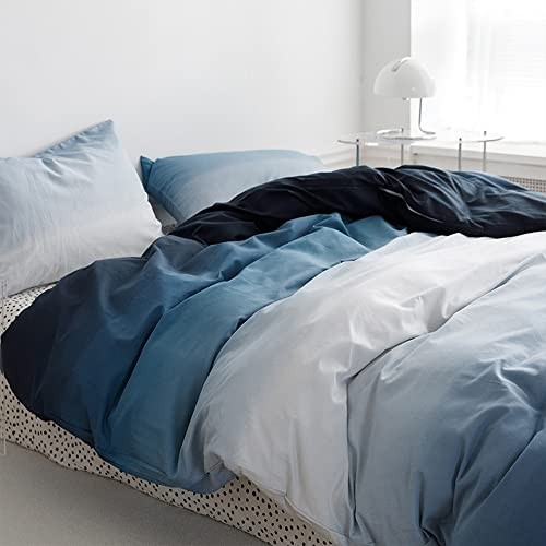Blue White Gradient Comforter Sets Queen Solid Ocean Sea Queen-90"*90" 7-blue