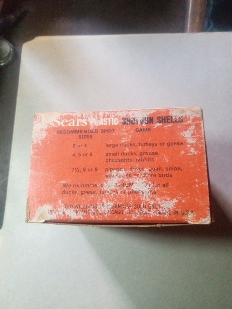 Sears Ted Williams 16 Gauge Shotgun Shells Empty Box