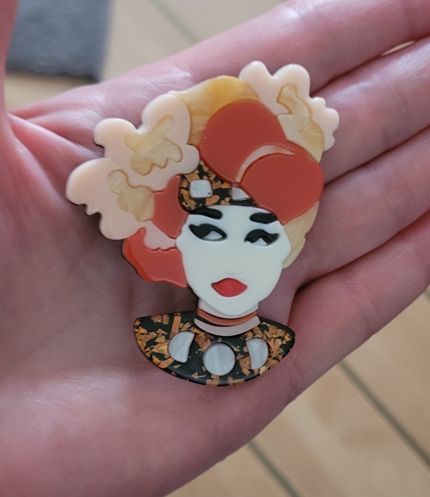 Acrylic Lady brooch
