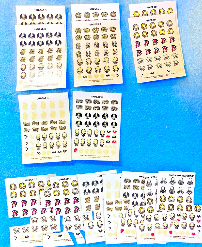 Warhammer Fantasy Skeleton Warrior Shield Transfer Sheets/Decals Multi-List