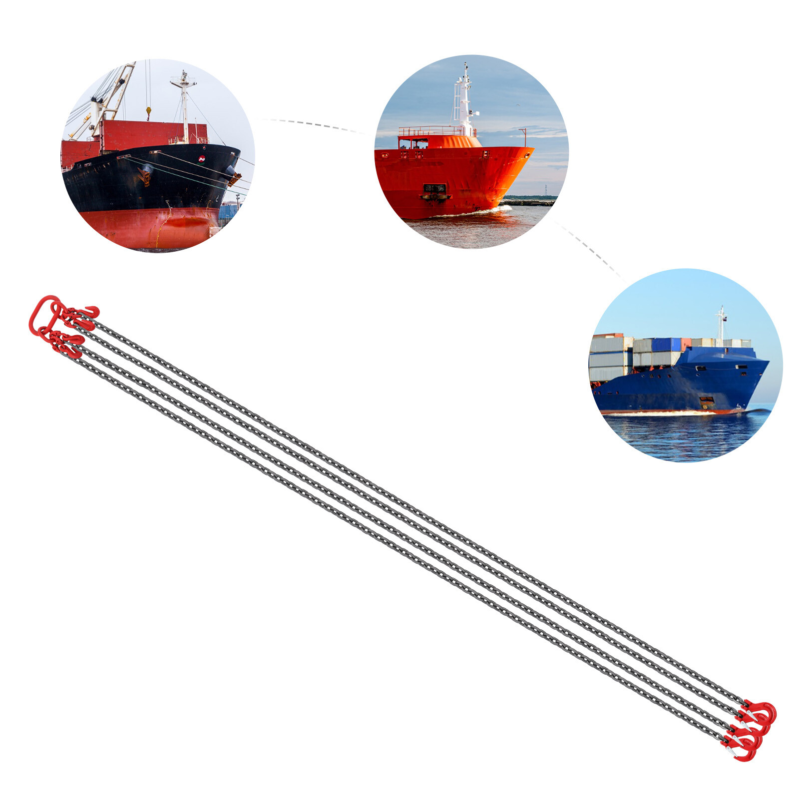 5 Ton/11023.11lbs Chain Sling Adjustable Length Lifting Chains w/Legs Grab Hook