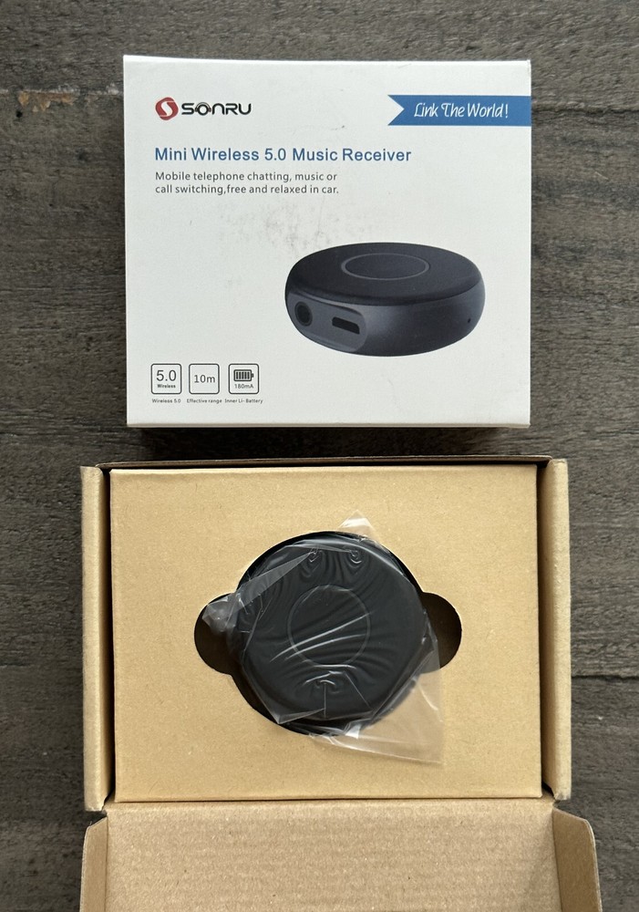 Sonru Mini Wireless 5.0 Bluetooth Music Receiver Wireless Audio Adopter Open Box