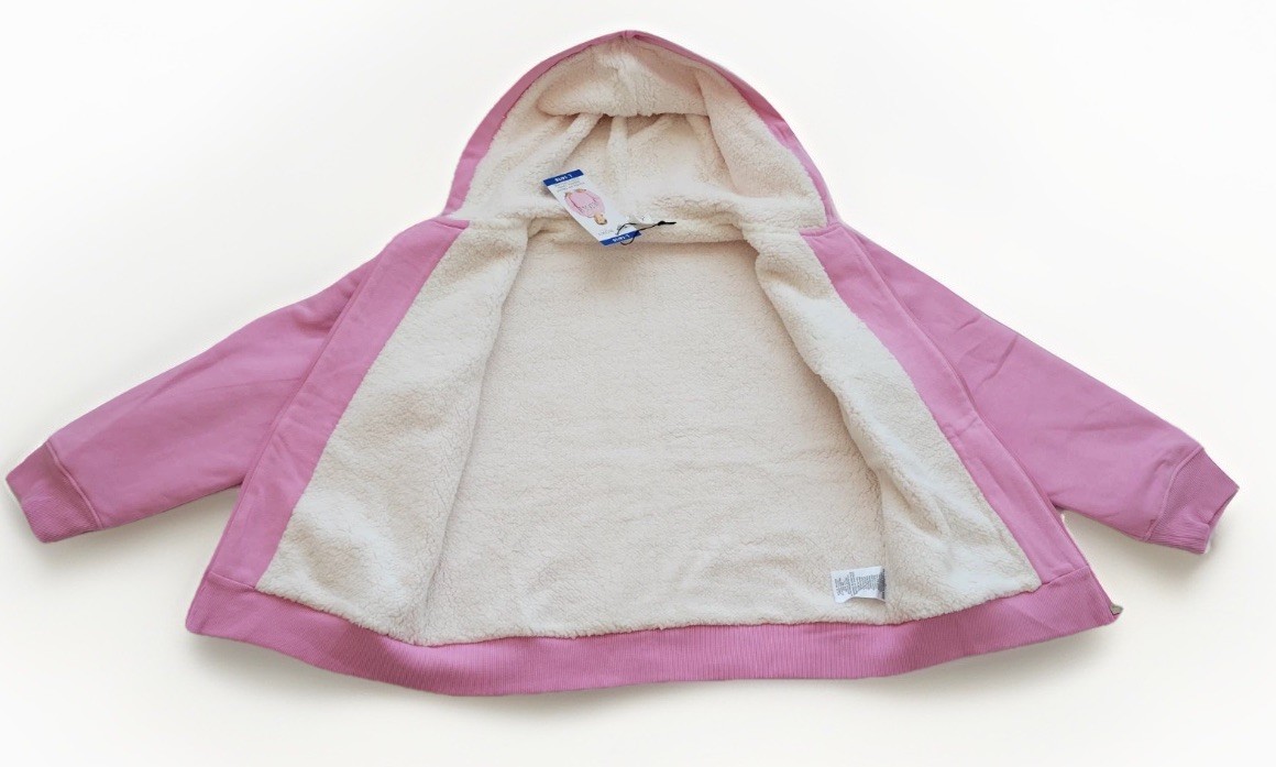 Roxy pink girls fleece hoodie jacket Large 14/16 sherpa lined full zip