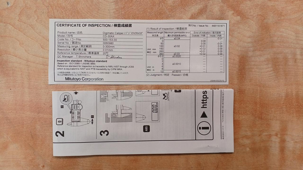MITUTOYO CD-30AX Digital Caliper 0-300mm Absolute Encoder Japan Precision Tool