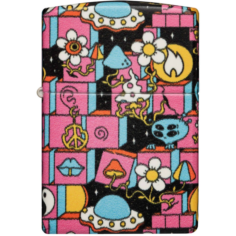 Zippo Lighter Abstract Design Metal Construction Refillable and Windproof 48779