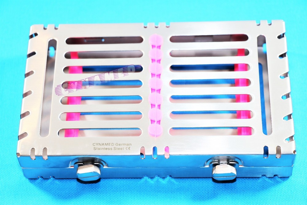 PREMIUM DETACHABLE AUTOCLAVABLE STERILIZATION RACK FOR 7 INSTRUMENTS PINK GERMAN