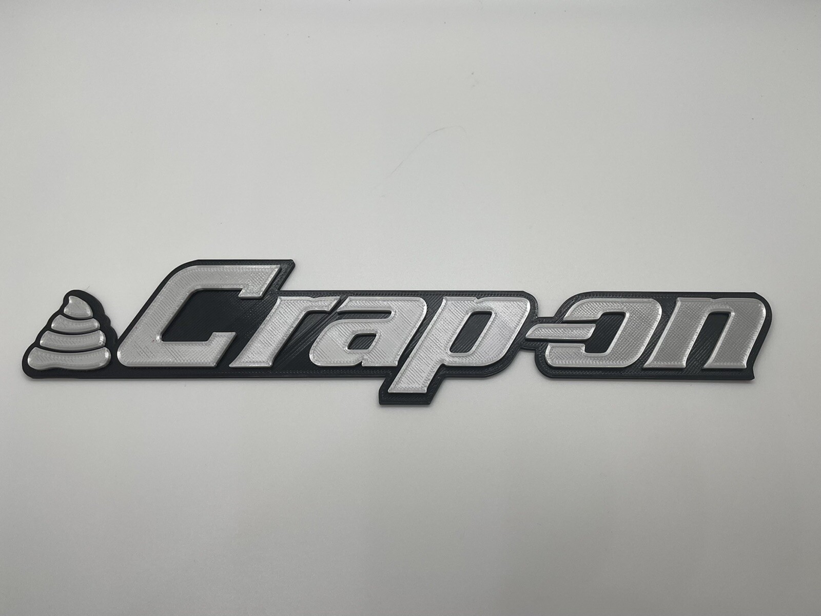 Crap-on Novelty 3D Printed Tool Box Badge.