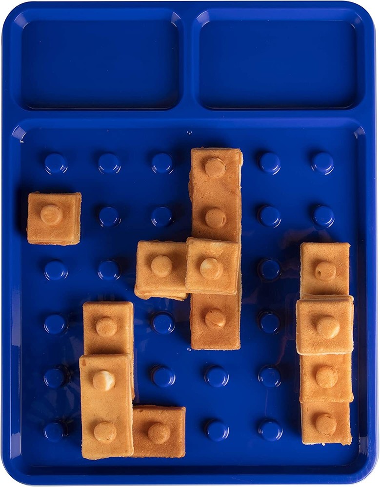 Brick Building Construction Eating Plate-Stack & Build Your Brick-Shaped Waffles