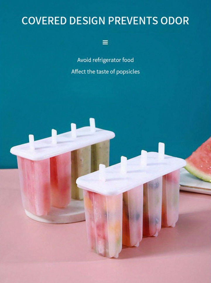RV Kitchen 4-Popsicle Mold with Cover - Cute DIY Homemade Ice Cream Mold