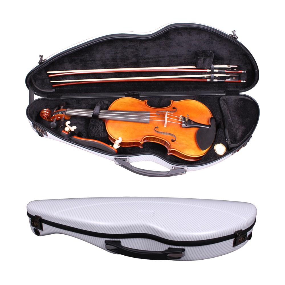 Violin Case 4/4 Hard Shell Carbon Fiber Lightweight with Backstrap and Code lock