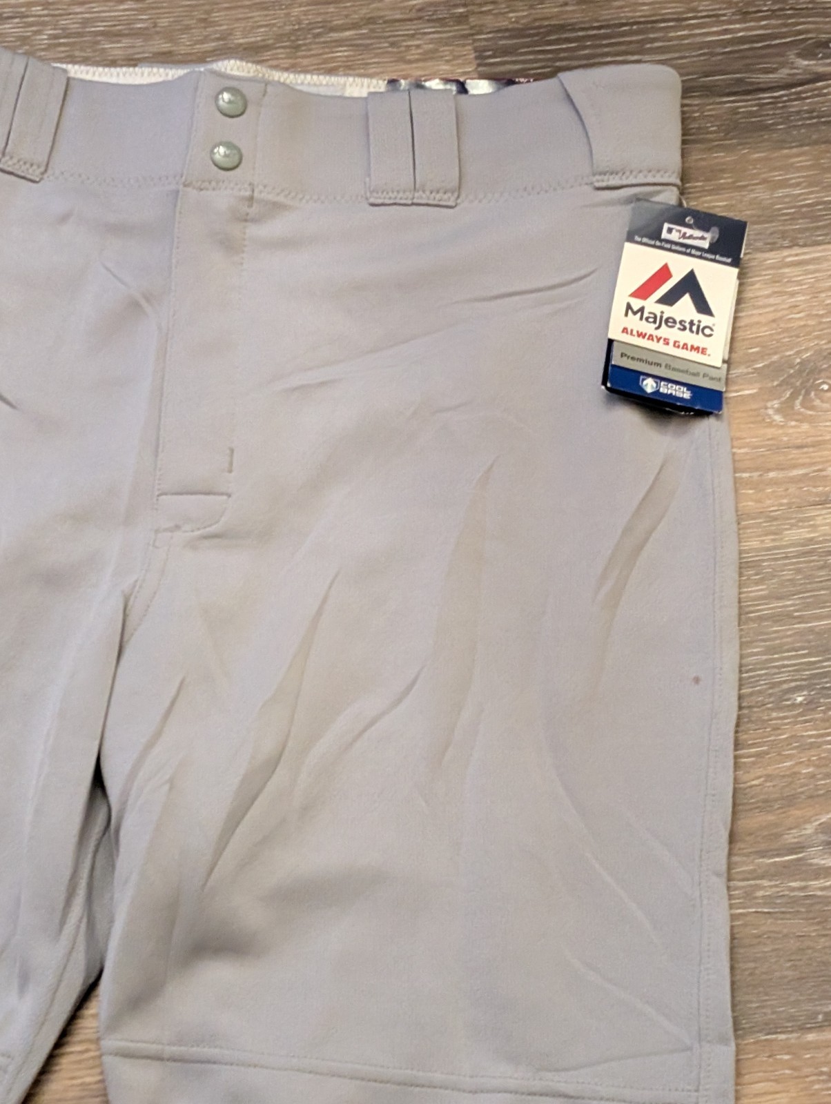 NEW Men's Majestic MLB ON-FIELD Cool Base Gray Baseball Pants L 36X32