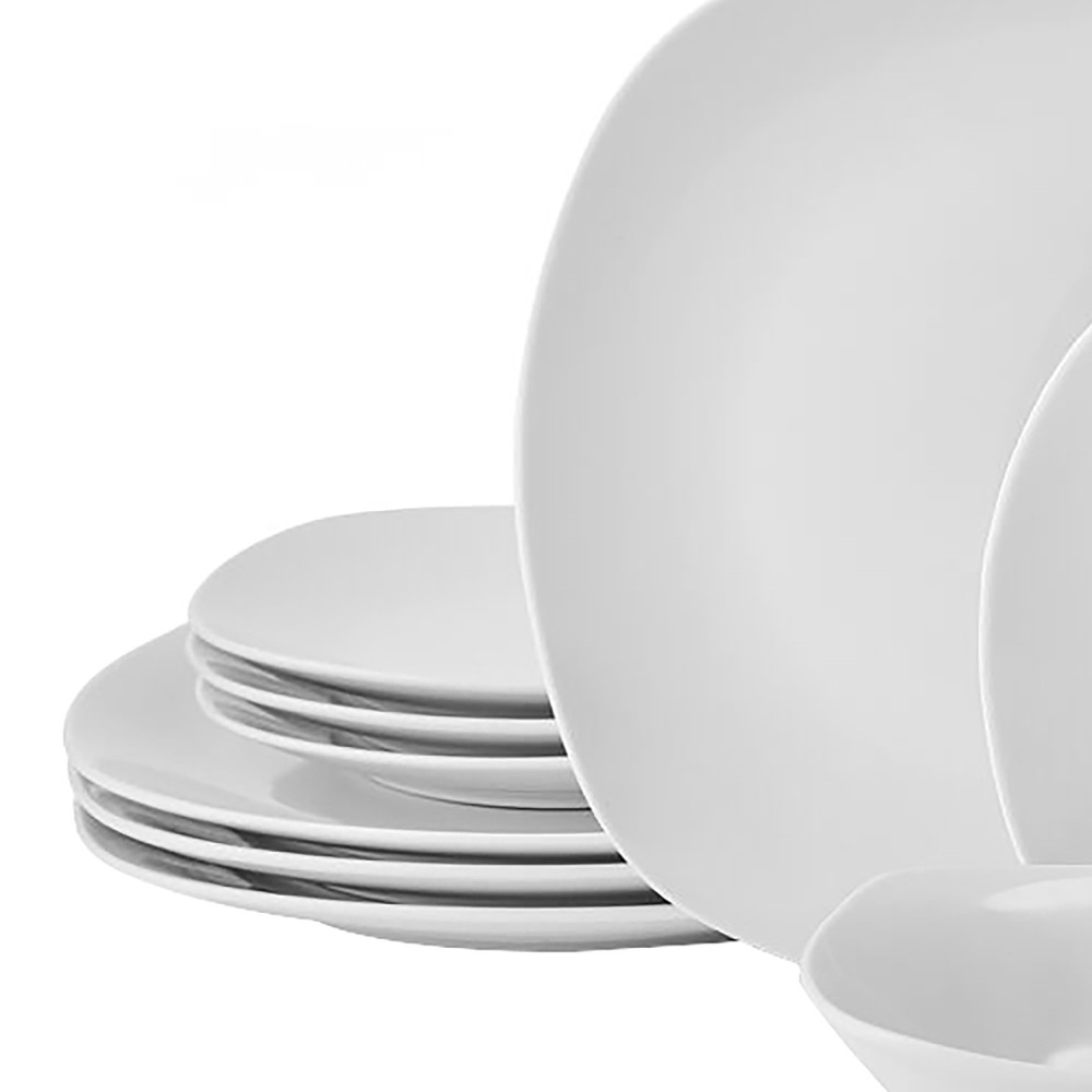 12-Piece Square Porcelain Dinnerware Set