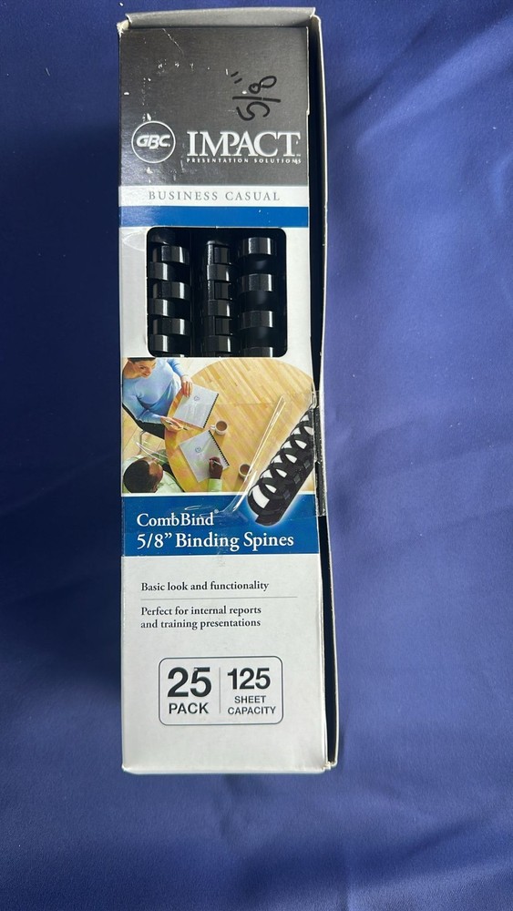 GBC CombBind 5/8" Binding Spines 25 Pack 125 Sheet Capacity