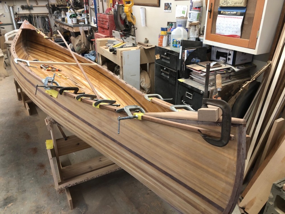 Cedar strip canoe