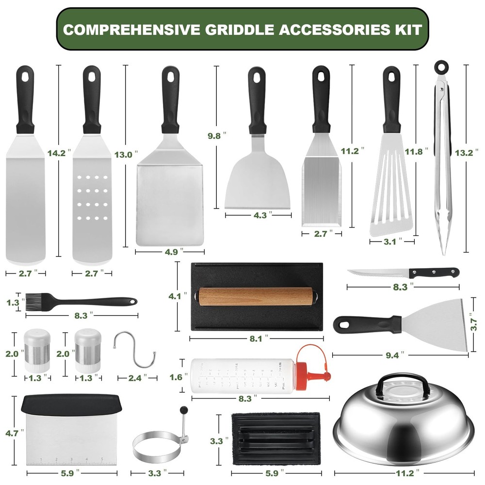 35PCS Griddle Accessories Kit, Flat Top Grill Set for black