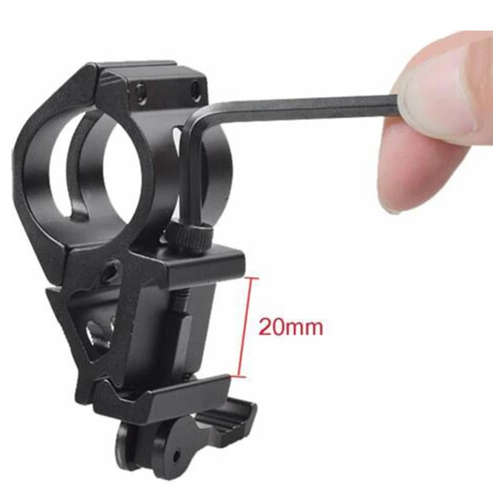 Tactical 1" Offset Picatinny Weaver Rail Mount for Flashlight With Quick Release