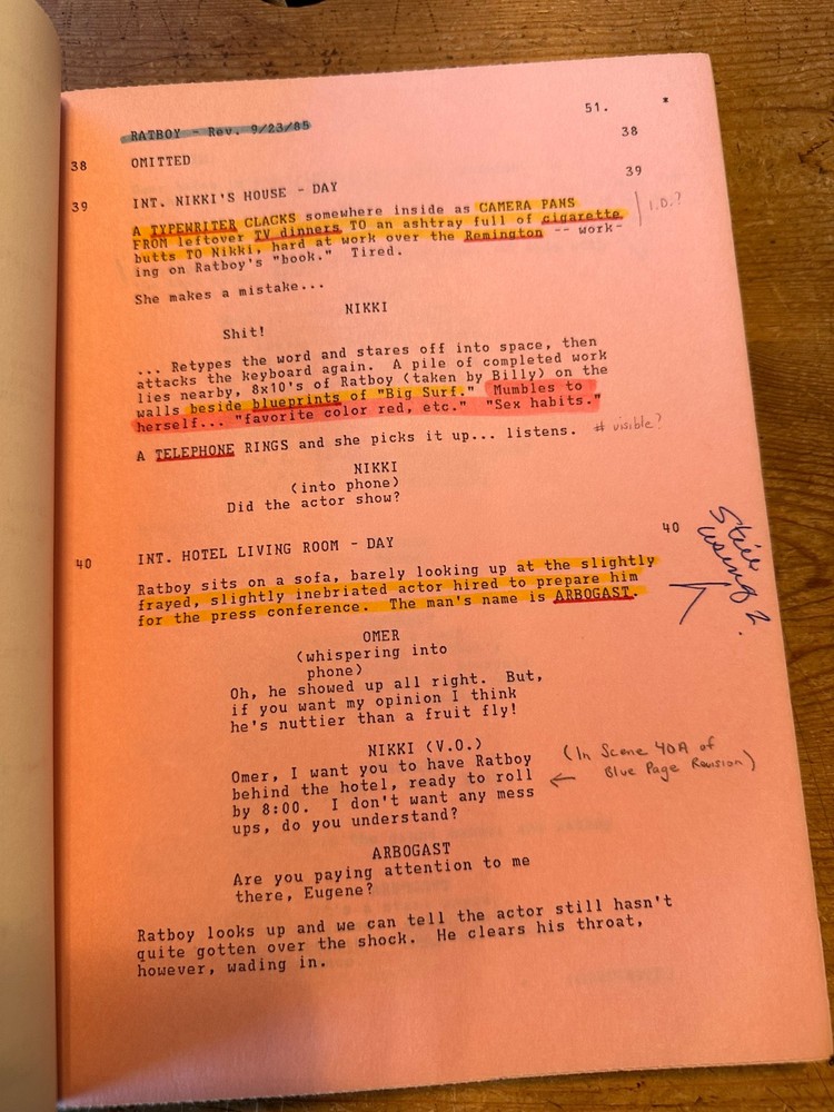 RATBOY MOVIE ORIGINAL SCREENPLAY SCRIPT