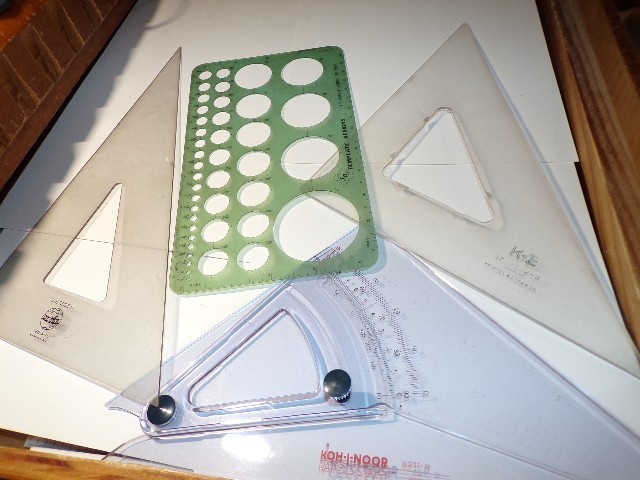 Koh-I-Noor Rapidograph Adjustable Triangle-Template-(2) Drafting Triangles